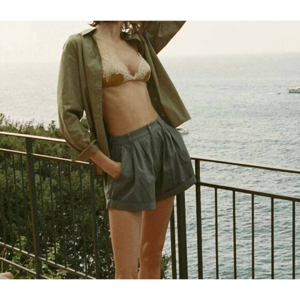 NEW DÔEN paige cotton short in lagoon